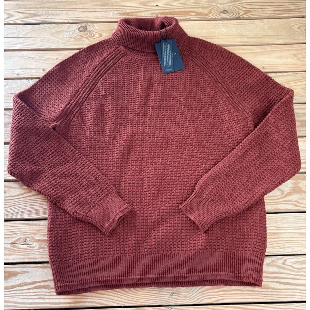 Ted baker NWT $175 Women’s Long Sleeve Chunky Roll Neck Sweater Size 4 Orange P9